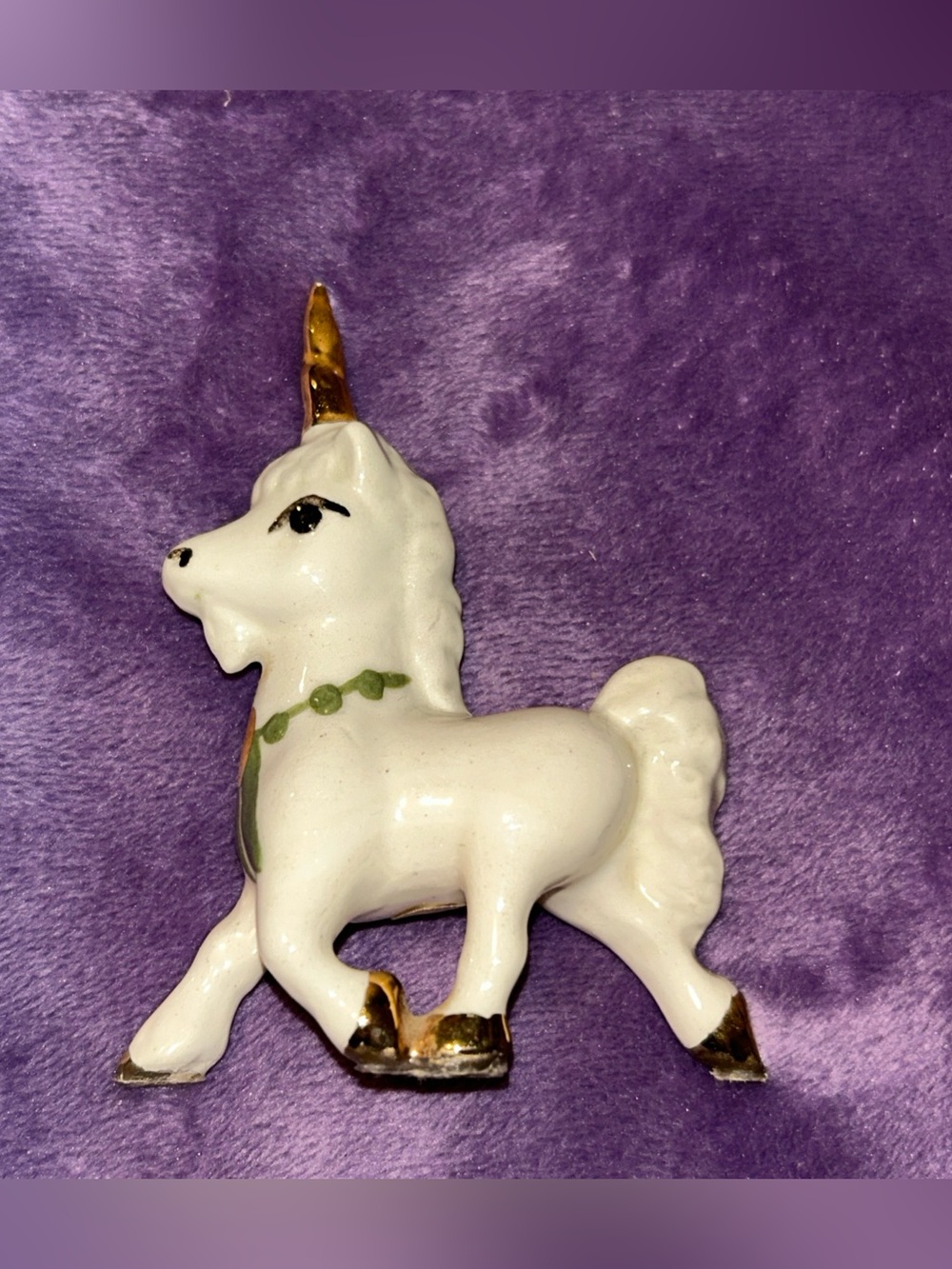 Hagen Renaker Papa Unicorn Vintage White Horse Miniature Size